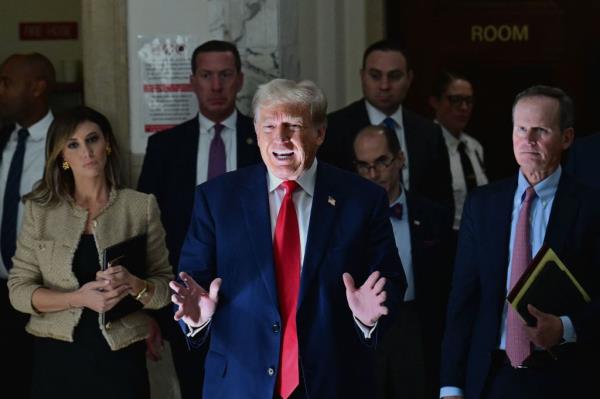 Former President Do<em></em>nald Trump is pictured at his civil fraud trial in New York City earlier this month.