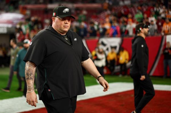 Chief Security Officer Dom DiSandro of the Philadelphia Eagles walks o<em></em>nto the field prior to an NFL wild-card playoff football game against the Tampa Bay Buccaneers at Raymond James Stadium on January 15, 2024 in Tampa