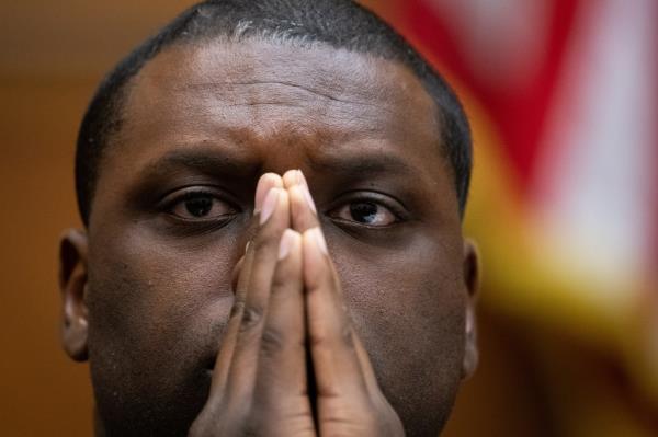 Democrat Representative Mo<em></em>ndaire Jo<em></em>nes reacting during the House Judiciary Committee meeting on the Protecting Our Kids Act in Washington, DC